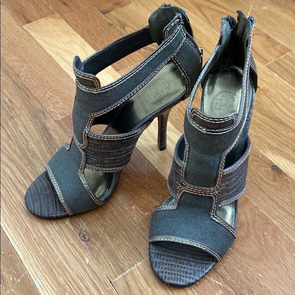 Tory Burch womens 6.5 open toe high heels